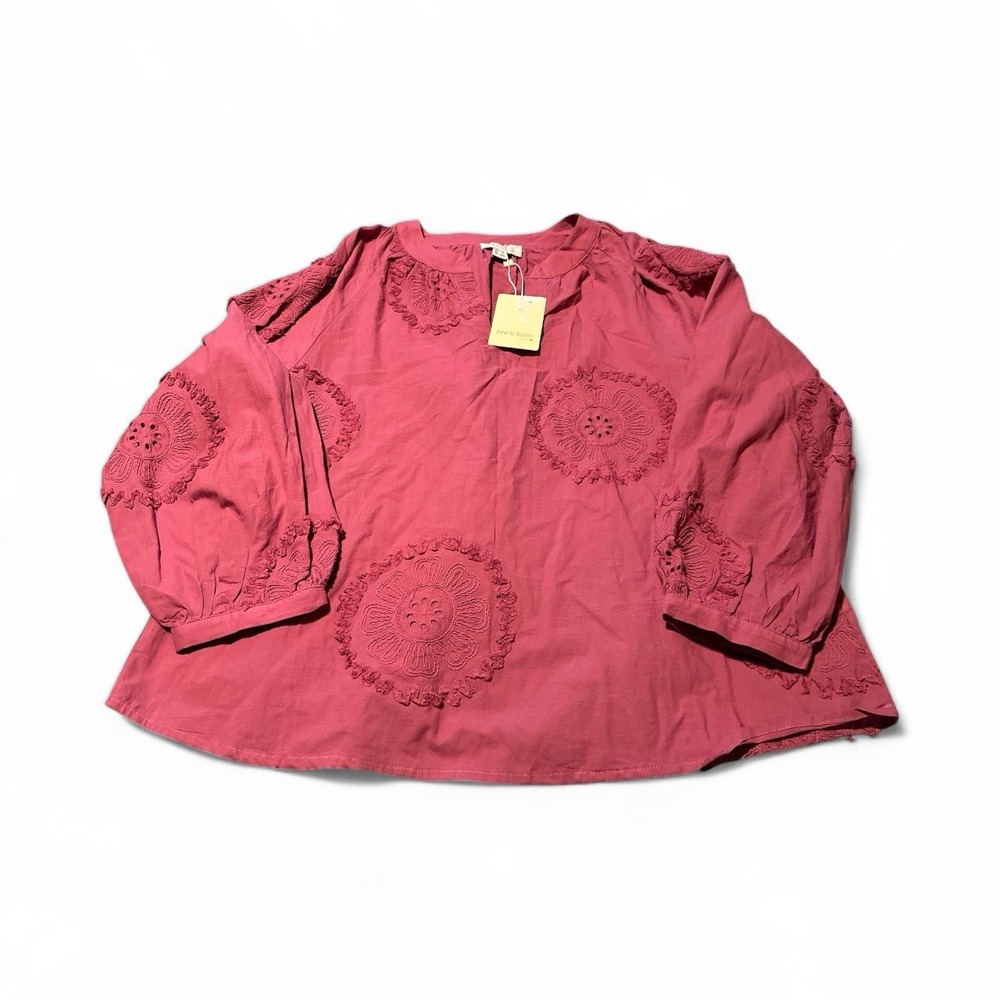 See U Soon  Anthropologie Rose Colored Boho‎ Tunic Top Size Med NWT